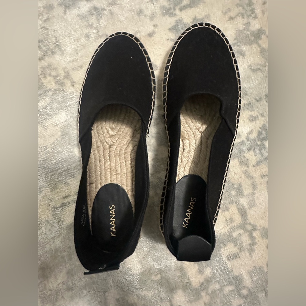 Kaanas Black Espadrille Slip-Ons flats - brand new - never worn $145 Shopbop